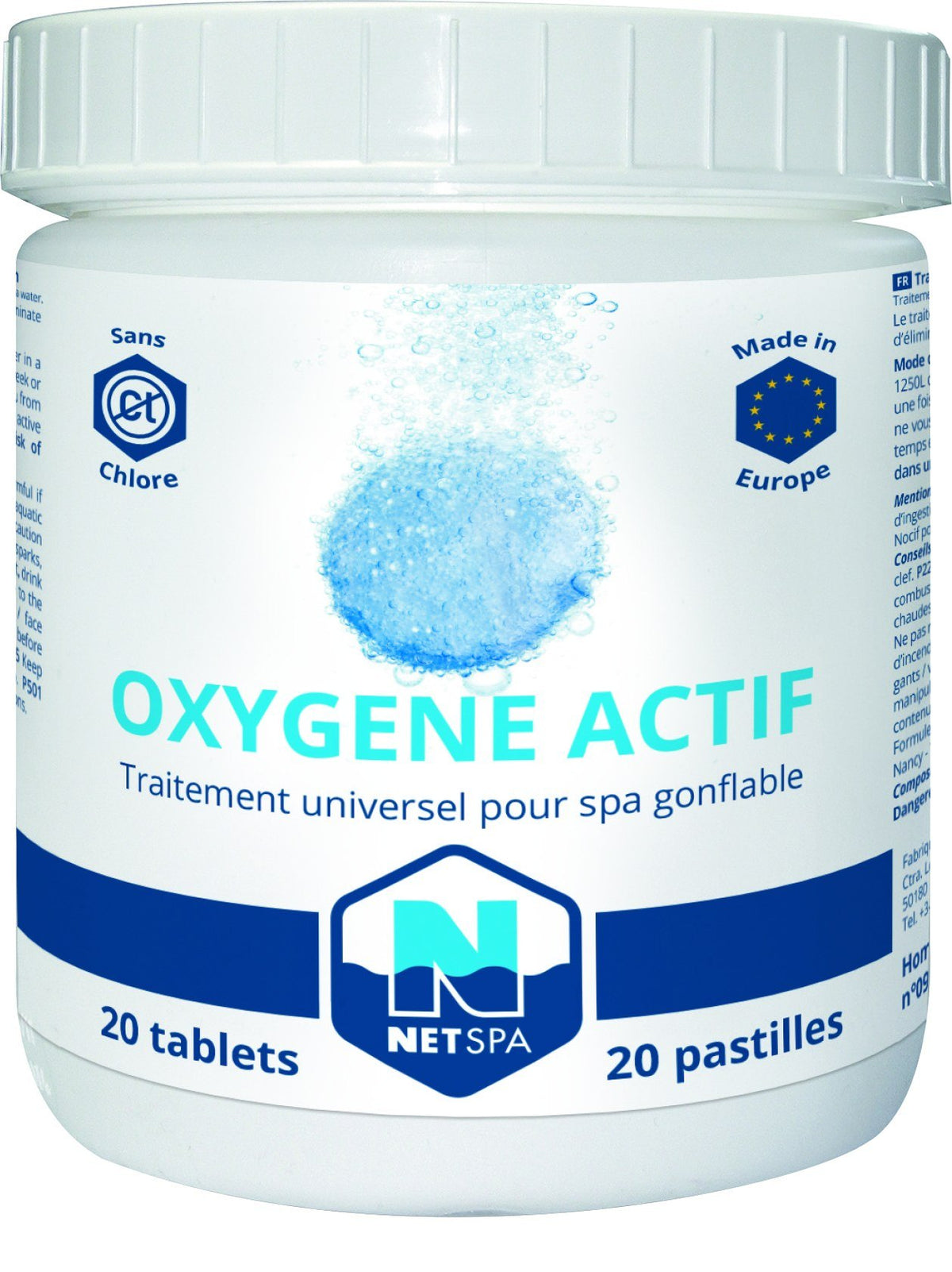 Tratamento com oxigénio ativo NetSpa · 20 pastilhas de 20 g