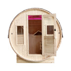 Sauna exterior Gaïa Bella · pack completo com salamandra PO60 e acessórios
