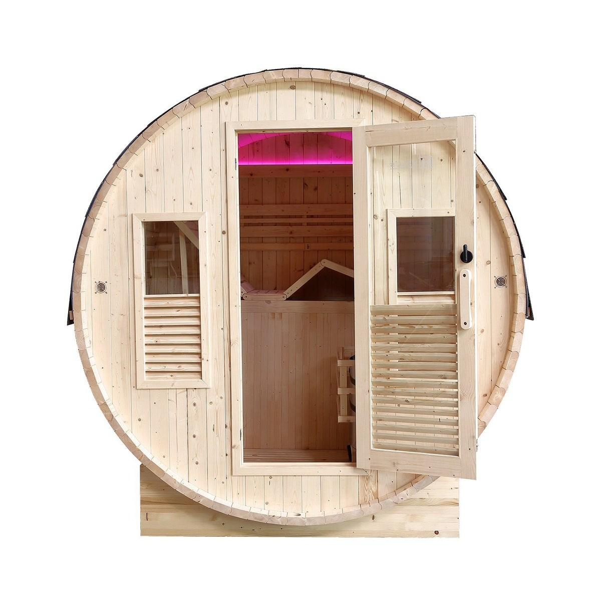 Sauna exterior Gaïa Bella · pack completo com salamandra PO60 e acessórios