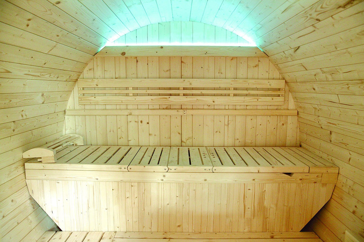 Sauna exterior Gaïa Luna · pack completo com salamandra PO80 e acessórios